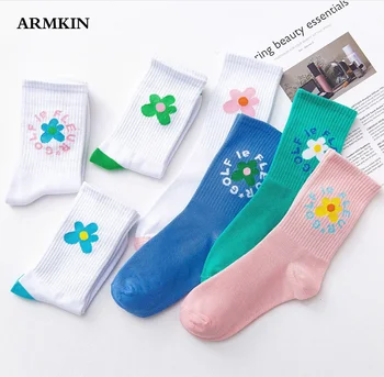 ARMKIN Bežné Kawaii ponožky Karikatúra roztomilý Kvet ženy ponožky japonský sladké ponožky pre ženy, fantázie ponožky harajuku mäkké sokken