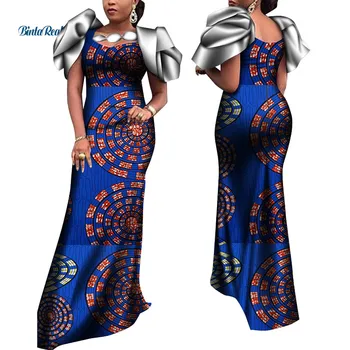 Africké Šaty pre Ženy Dashiki Tlač Dlhé Šaty Dĺžka Podlahy Ladys Oblečenie Tradičné Africké Oblečenie WY8238