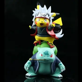 Anime Naruto Q Verzia Pikachu COS JIRAIYA PVC Akčné Figúrky, Hračky Model Sochy 10 cm