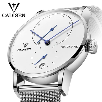 CADISEN luxusné značky automatické hodinky mužov podnikania muži mechanické náramkové hodinky z nerezovej ocele, vodotesné hodiny Relogio Masculino