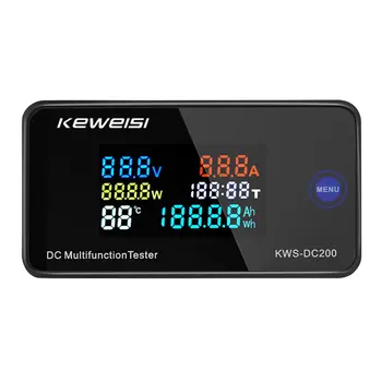 DC 0-200V Voltmeter Ammeter KWS energie Energie Meter LED Digitálne DC Wattmeter Elektrický Merač S Reset Funkcia