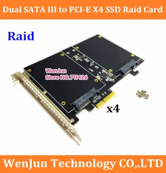 DEBROGLIE-RAID Karty Adaptéra Dual SATA III PCI-E X4 Rozšírenie karty adaptéra pre PC win7/8/10