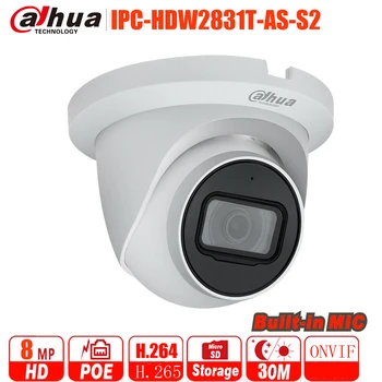 Dahua Pôvodné 4K 8MP POE IVS hviezdne svetlo bezpečnostné Kamery IPC-HDW2831T-AKO IPC-HDW2831TM-AKO MIKROFÓN Slot pre Kartu H. 265 IR 30 m ip kamery