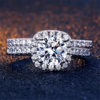 Dámy Crystal Zapojenie Zásnubné Prstene pre Ženy Princezná Svadby, Narodeniny, Party Výročie Darček Návrhár Šperkov pre Ženy