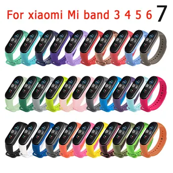 Gumy Pre Xiao Mi Band 7 Popruh miband4 miband5 miband6 Silikónový Náramok Smartwatch Nahradenie Náramok MiBand 7 6 5 4 3