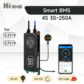 HIBMS Smart bms Lifepo4 4S 12V Li-ion Bluetooth, Batéria 60A 100A Balancer Vonkajšie Výkon Bankových Domov Solárne Skladovanie Invertor RV