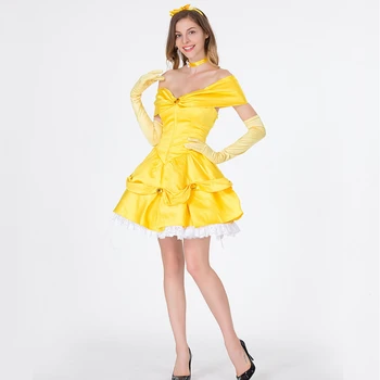 Halloween Kostýmy. Žlté Šaty, Sukne. Sukne. Hra Uniformy. Princezná Šaty. Film Cosplay Krátke Sukne