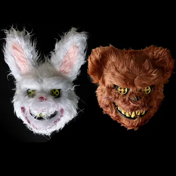 Halloween Zlé Krvavé Králik Maska Krvavé Plyšový Medveď Maska Halloween Horror Masky Strany Cosplay Masque Veľkonočné Rekvizity Zložité Maska