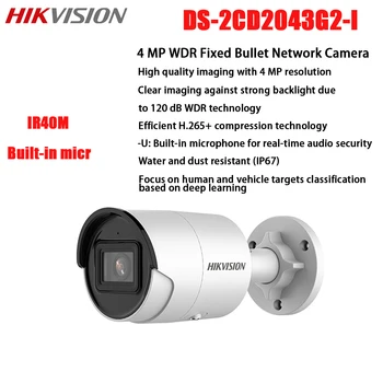 Hikvision DS-2CD2043G2-IE 4MP POE IPtv Fotoaparát H265+IP67 WDR Vstavaný Mikrofón Nočné Videnie Vonkajšie Bezpečnostné Kamery