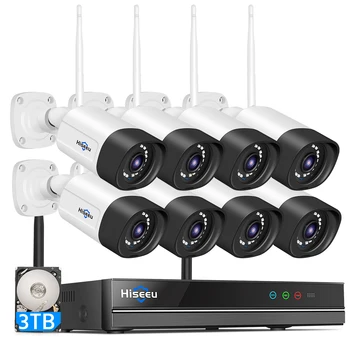 Hiseeu 3MP Bezdrôtový CCTV kamerový Systém 2-Way Audio pre 1536P 1080P 2MP IP Kamery Vonkajšie Bezpečnostný Systém, kamerový Súpravy