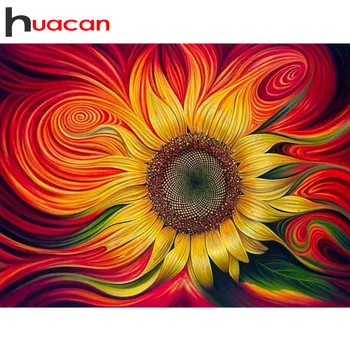 Huacan Diamond Maľovanie Kvety Plné Námestie/Kolo Kryštál Diamantu Výšivky Slnečnice Cross Stitch Mozaiky Beadwork Domova
