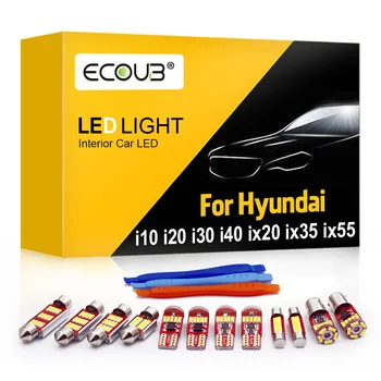 Interiérové LED Žiarovky pre Hyundai i10 i20 i30 i40 ix20 ix35 ix45 ix55 Tucson Elantra Dome Krytý Kufra Auta LED Súprava Aktualizácia