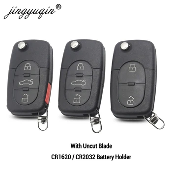Jingyuqin 10pcs 2/3/4 Tlačidlá Diaľkového Kľúča Vozidla púzdro Keyless Fob Pre Audi A2 A3 A4 A6 A8 TT Quattro +Čepeľ