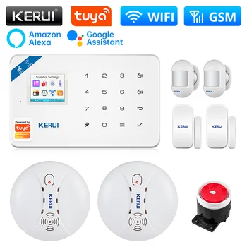 KERUI W181 Alarm Systém, WIFI, GSM Alarm Tuya Smart Home Kit Podporu Alexa Snímač Pohybu Detektor Senzor Dverí Siréna