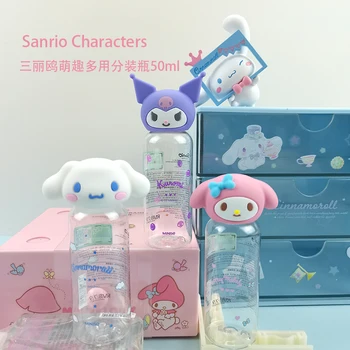 Kawaii Sanrioed Anime série Kuromi mymelody Cinnamoroll roztomilý Dievča Srdce Bábika Prenosné Hand Sanitizer Kozmetické Fľaša na Vodu