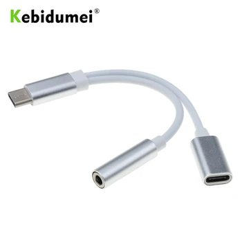 Kebidumei Mini USB Typ-C Audio Nabíjací Adaptér 3,5 mm Jack pre Slúchadlá Typ C Mužov a Žien s Nabíjací Konvertor Pre Xiao