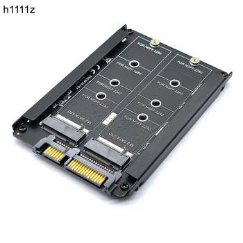 Kovové puzdro Duálne B+M Kľúč M. 2 NGFF SSD 2,5 SATA 6Gb Karty Adaptéra S Krytu Zásuvky M2 NGFF na SATA Adaptér M. 2 SATA Adaptér