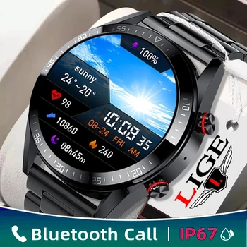 LIGE Nové 454*454 AMOLED Displej Smart Hodinky Bluetooth Hovor prehrávač Hudby Muži Hodinky Vodotesné IP68 Luxusné Smartwatch Pre Mužov+darček
