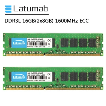 Latumab DDR3L 16GB (2x8GB) 1600MHz Stanicu Pamäť 240Pin ECC UDIMM PC3L-12800E Memoria RAM DDR3 1.35 V ECC Unbuffered Pamäť