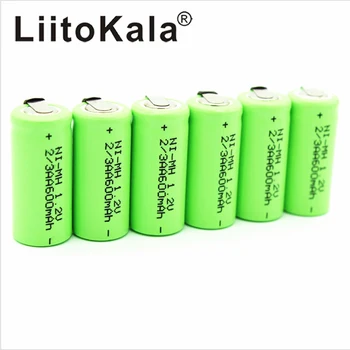 LiitoKala 2/3 AA Nabíjateľné Batérie 600mAh Ni-Cd nicd 1.2 V, Batérie Batérie Modrá - viac , lacnejšie-