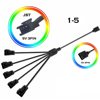 M/B RGB AURA SYNC JST SM Kábel Adaptéra, Transfer Do 12V 4Pin RGB a 5V 3Pin ARGB, JST-3P SM3P SM4P EL Drôt, Kábel,Muž/Žena