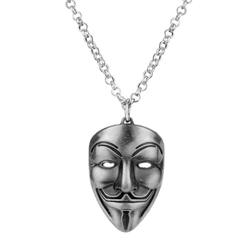 MQCHUN Film Šperky V for Vendetta ANONYMNÉ Maska Prehnané Hacker Masku, náhrdelníky, Módne Šperky Pre Mužov A Ženy