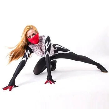Maskovaný Spider Dievča Cosplay Halloween Kostýmy pre Ženy Superhrdina Film Cindy Mesiac Cosplay Kostýmy pavučinového Cosplay Kombinézu