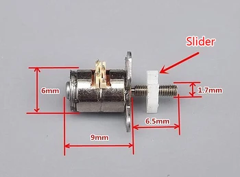 Mini 6 mm Presné Skrutky Krokovanie Motor 2-Fáza 4-Wire Stepper Motor Dlhý Hriadeľ Pohybujúce sa Posuňte Malé List