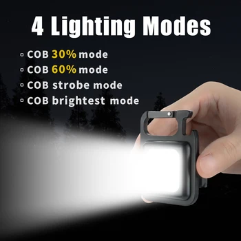 Mini Led Baterka Pracovné Svetlo Prenosné Vreckové Baterky Keychains Usb Nabíjateľné pre Outdoor Camping Malé Svetlo, Vývrtka