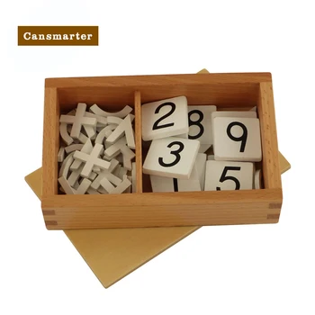 Montessori Dieťa Matematiky Hračka Materiál Aritmetický Známky Box Matematika Učebné Pomôcky Učebné Čísla Vzdelávacie Hry pre Deti