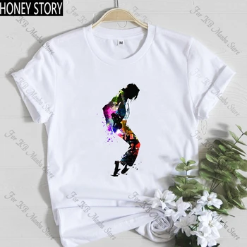 Móda Kráľ Popu Michael Jackson T shirt Ženy MJ OLODUM Žena T-shirt Harajuku Tlač Tričko Hip Hop Streetwear Topy