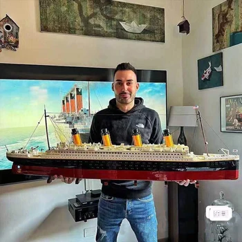 NA SKLADE Tvorivosti Lode Titanic Stavebné Bloky Model Montáž MOC Tehla Lodné Konštrukcie 9090pcs Fit 10294 Aldult Hračka Darček