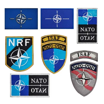 NATO OTAN Vlajkou Výšivky Háčika a Slučky Nálepky NRF Oblečenie Odznak Remienok Batoh Patch ISAF Fanúšikov Taktických Vojenských Taška Nášivka