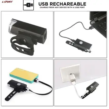 Nabíjateľná Požičovňa LED Svetlá USB predné svetlo + Zadné zadné svetlo Výstražné Svetlá