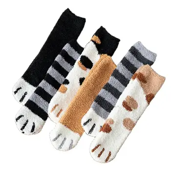 Nové Bavlnené Ponožky Zimné Zábavné Vytlačiť Mačka Packa Teplé Ponožky Kawaii Roztomilej Príležitostné Šťastný Módny Návrhár Ponožky Pre Mužov, Ženy