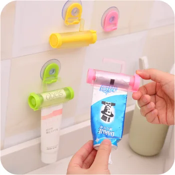 Nové Farby háčik Plastové Koľajových Trubice Squeezer Užitočné zubná pasta Jednoduchý Dávkovač Kúpeľňa zubná pasta Držiteľ Kúpeľňových Doplnkov