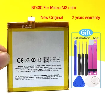 Nový, Originálny 2500mAh Batérie Pre Meizu M2 Mini BT43C Chytrý Mobilný Telefón Vysokej Kvality V Sklade S Sledovacie Číslo
