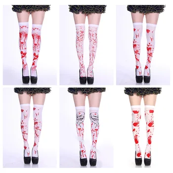 Nový Ultra-tenký Halloween Krvi Ponožky Dámy Krvavé Strany Sexy Pančuchy Nad kolená, Stehná Ponožky Zábavné Osobnosti Žena Ponožky