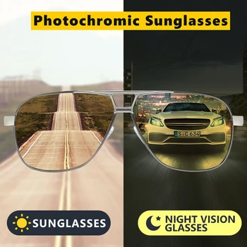 Nočné Videnie Polarizované Photochromic slnečné Okuliare pánske Jazdy Chameleon Okuliare Pre Deň A Noc s Dvojakým použitím Muž Zmena Farby Objektív