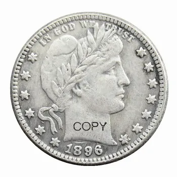 NÁS 1896 P/S/O Holič Štvrťroku Dolárov Strieborné Pozlátené Kópiu Mince