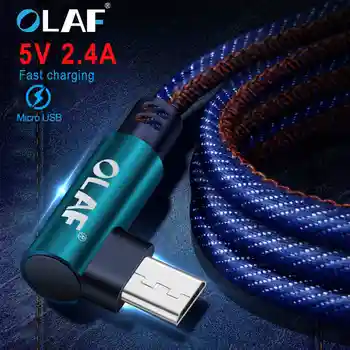 OLAF 2m Micro USB Kábel 90 stupňov Rýchlo Nabíjačka Nabíjací Kábel Pre Huawei Pre Xiao USB Kábel Micro Dátový Kábel pre Android Telefónu
