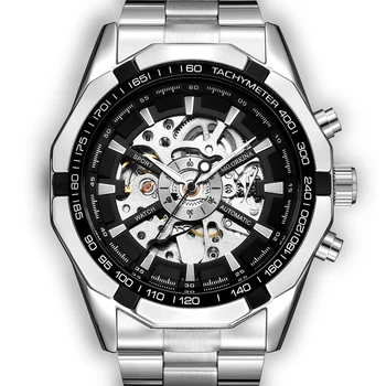 ORKINA Mechanické Steampunk Módne Muž náramkové hodinky Šaty Mužov Sledovať Top Značky Luxusné Nehrdzavejúcej Ocele, Automatické Kostra Hodiny