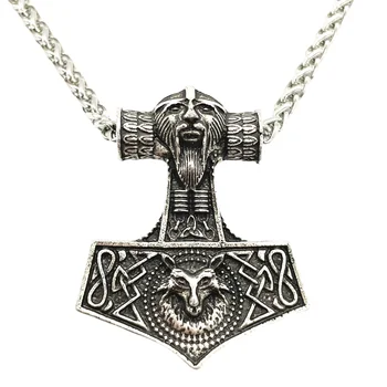 Odin Symbol Vlk Thor Kladivo Mjolnir Prívesok Talizman Šperky Viking Náhrdelník Pohanské Talizman