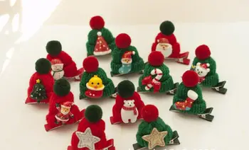 Pet Vlasy Príslušenstvo Vianočné Oslavy Vlasy Loptu Vianočné Hat Vlásenky Zdobiť Pet Products 30pcs/veľa