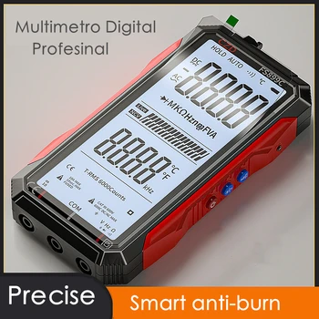 Plne Automatické Multimetro Digitálny Profesionálny Anti-pálenie Multimeter Prenosný Odpor Kapacita Meter Temp Odolnosť