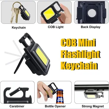 Prenosné Vreckové Svietidlo Pracovné Svetlo USB Nabíjateľné Mini LED Keychain Svetlo Pre Outdoor Camping Malé Svetlo, Vývrtka