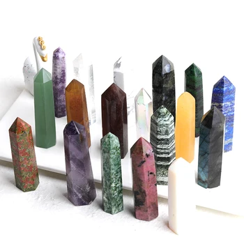 Prírodný Krištáľ Magic Point Kamene 31 Farba Crystal Prútik Ametyst Liečivý Kameň Gem Šesťhranné Ornament Obelisk Domova Dary