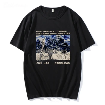 Radiohead T Shirt Mužov a Žien Rock Chlapec Retro Vytlačené Japonsko Stanice Žena Topy Indie Fanúšikov Kapely Hudba Tees Grafické Topy T-Shirt