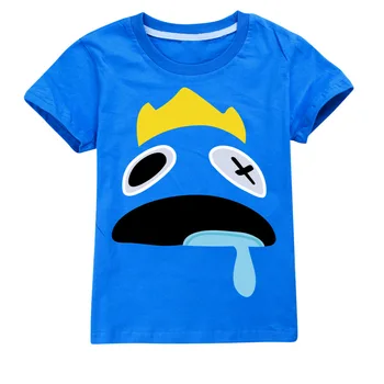 Rainbow Priateľmi Modré Šaty Chlapec Dievča Krátky Rukáv Bavlna T-Shirt Detské Letné Oblečenie Anime Hry Roztomilý Kreslený Tee Tričko