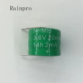 Rainpro 1PCS/VEĽA 20mah 3.6 v, Ni-MH, Ni MH Batérie S Kolíkmi Nabíjateľná gombíkovú Batériu